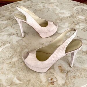 Brian Atwood Platform Suede Leather Stilettos